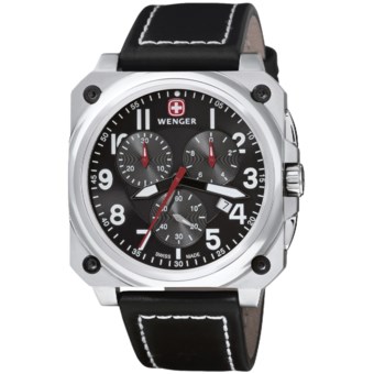 Wenger Aerograph Cockpit Chronograph Watch in Black/Stainless Steel/Black