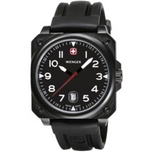 Wenger Aerograph Cockpit Watch with Rubber Band in Black/Black - Closeouts