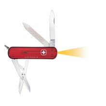 Wenger Genuine Swiss Army Esquire Microlight Pocket Knife in Translucent Fire Red - Closeouts