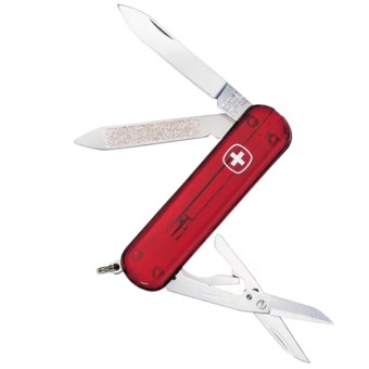 Wenger Genuine Swiss Army Esquire Microlight Pocket Knife in Translucent Red