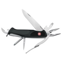 Wenger Genuine Swiss Army Ranger 75 Pocket Knife - Straight Edge in Black - Closeouts