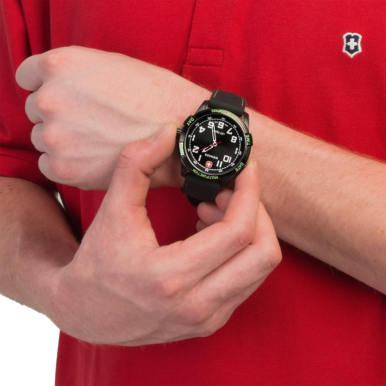 wenger watch with analog compass