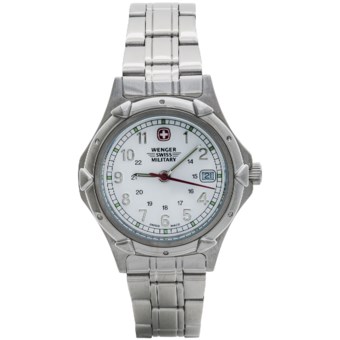 Wenger Standard Issue Watch - Stainless Steel (For Women) in White/Stainless Steel