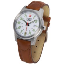 Wenger Swiss Military Sierra Field Watch - Leather Band in White/Brown - Closeouts