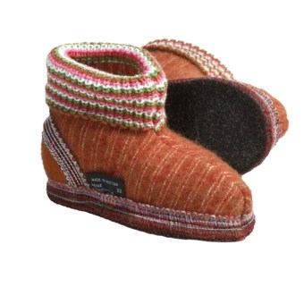 Wesenjak Slipper Booties with Cuff -  Boiled Wool (For Kids)