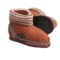 Orange Stripe Wesenjak Slipper Booties with Cuff -  Boiled Wool (For Kids)