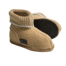 Wesenjak Slipper Booties with Cuff -  Boiled Wool (For Kids) in Tan - Closeouts