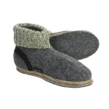 Wesenjak Slipper Booties with Cuff - Boiled Wool (For Men and Women) in Anthracite - Closeouts