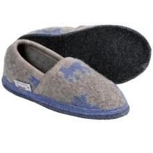 Wesenjak Slipper Moccasins - Boiled Wool (For Men and Women) in Tan/Light Blue Deer - Closeouts
