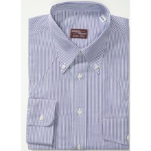 Western Dress Shirt - Button-Down, Long Sleeve (For Men) in White/Purple/Double Black Stripe - Closeouts