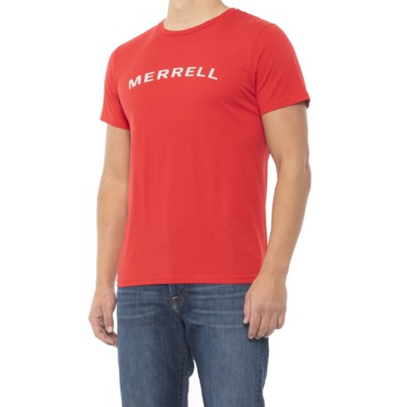 Merrell White Arch T-Shirt - Short Sleeve (For Men) - HIGH RISK RED (M )