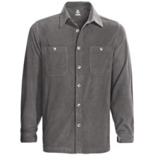 White Sierra Base Camp Shirt - Fleece, Long Sleeve (For Men) in Caviar - Closeouts