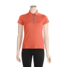 White Sierra Channel Island Polo Shirt - Zip Neck, Short Sleeve (For Women) in Coral - Closeouts
