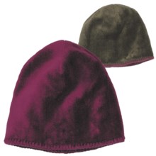 White Sierra Cozy Beanie Hat - Reversible Fleece (For Women) in Berry R/Cigar - Closeouts