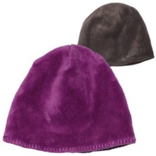 White Sierra Cozy Beanie Hat - Reversible Fleece (For Women) in Purple Wine - Closeouts