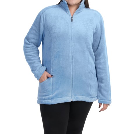 White Sierra Cozy Fleece Jacket For Plus Size Women