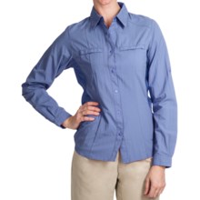 White Sierra Crestview Shirt - UPF 30, Long Roll-Up Sleeve (For Women) in Sky - Closeouts