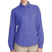 White Sierra Gobi Desert Shirt - UPF 30, Convertible Long Sleeve (For Plus Size Women) in Dark Violet - Closeouts