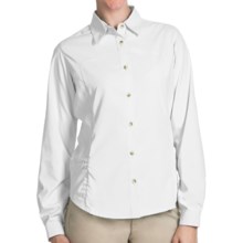 White Sierra Gobi Desert Shirt - UPF 30, Convertible Long Sleeve (For Plus Size Women) in White - Closeouts