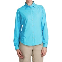 White Sierra Gobi Desert Shirt - UPF 30, Convertible Long Sleeve (For Women) in Bluefish - Closeouts