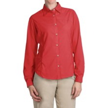 White Sierra Gobi Desert Shirt - UPF 30, Convertible Long Sleeve (For Women) in Hibiscus - Closeouts
