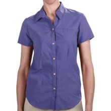 White Sierra Gobi Desert Shirt - UPF 30, Short Sleeve (For Women) in Dark Violet - Closeouts