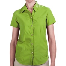 White Sierra Gobi Desert Shirt - UPF 30, Short Sleeve (For Women) in Greenery - Closeouts