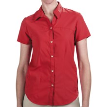 White Sierra Gobi Desert Shirt - UPF 30, Short Sleeve (For Women) in Hibiscus - Closeouts