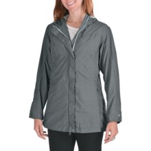 White Sierra Junket Rainwear Jacket - Waterproof, Long (For Women) in Caviar Plaid - Closeouts