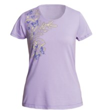 White Sierra Meadow Springs T-Shirt - Short Sleeve (For Women) in Soft Lavender - Closeouts