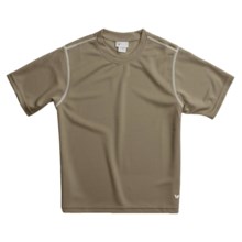 White Sierra Moisture-Wicking T-Shirt - Short Sleeve (For Boys) in Bark - Closeouts