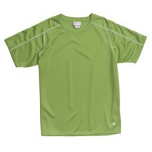 White Sierra Moisture-Wicking T-Shirt - Short Sleeve (For Girls) in Piquant Green - Closeouts