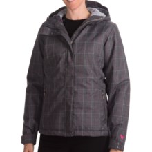 White Sierra Patchwork Jacket - Insulated, Hooded (For Women) in Caviar - Closeouts