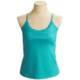 White Sierra Qamea Tank Top - Shelf Bra, Stretch Jacquard, Spaghetti Straps (For Women)