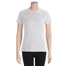 White Sierra Rib-Knit T-Shirt - Short Sleeve (For Women) in White - Closeouts