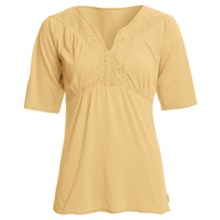White Sierra Sugarloaf Crochet Shirt - Short Sleeve (For Women) in Wheat - Closeouts