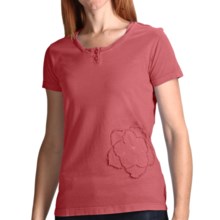 White Sierra Sugarloaf Henley T-Shirt - Short Sleeve (For Women) in Lipstick - Closeouts