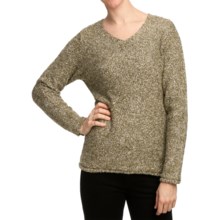 White Sierra Top Notch V-Crew Sweater (For Women) in Stone - Closeouts