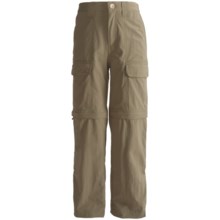 White Sierra Trail Convertible Pants - UPF 30 (For Youth) in Bark - Closeouts