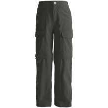 White Sierra Trail Convertible Pants - UPF 30 (For Youth) in Caviar - Closeouts