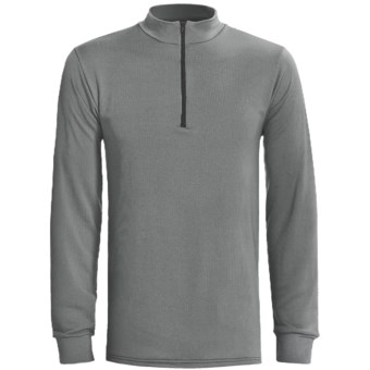 Wickers Long Underwear Top - Zip Mock Turtleneck, Midweight, Long Sleeve (For Tall Men) in Grey