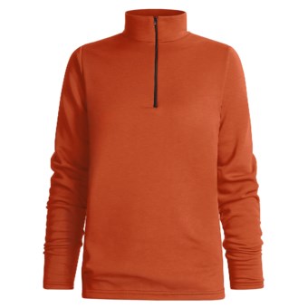 Wickers Mock Turtleneck Long Underwear Shirt - Zip Neck, Heavyweight, Long Sleeve (For Women) in Orange