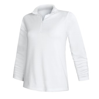 Wickers Mock Turtleneck Long Underwear Shirt - Zip Neck, Heavyweight, Long Sleeve (For Women) in White