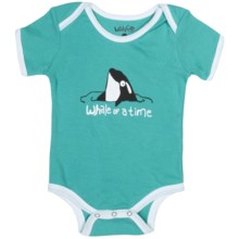 Wild & Cozy by Hatley Cotton Jersey Bodysuit - Short Sleeve (For Infants) in Orcas Whale Of A Time - Closeouts