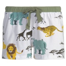 Wild & Cozy by Hatley Cotton Jersey Boxer Shorts - Drawstring, Underwear (For Women) in Safari - Closeouts
