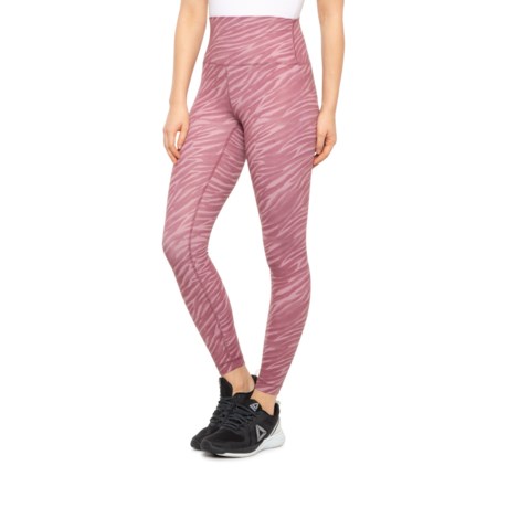 90 Degree by Reflex Wild Safari Printed High-Rise Basic Ankle Leggings (For Women) - MAUVE TAUPE (S )