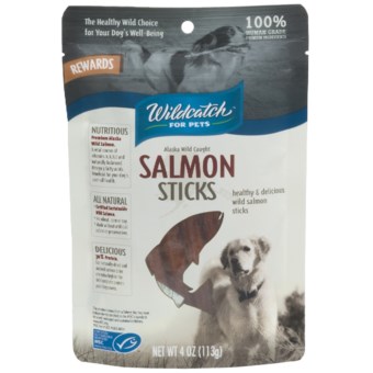 Wildcatch Wild Alaskan Salmon Sticks Dog Treats - 4 oz. in See Photo