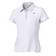 Wilson Junior Polo Shirt - UPF 30+, Short Sleeve (For Girls) in White - Closeouts