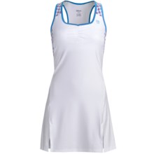 Wilson Passion Dress - UPF 30+, Built-In Sports Bra, Sleeveless (For Women) in White/Cyan - Closeouts