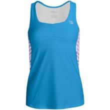 Wilson Passion Tank Top - UPF 30+, Built-In Sports Bra (For Women) in Cyan/White - Closeouts